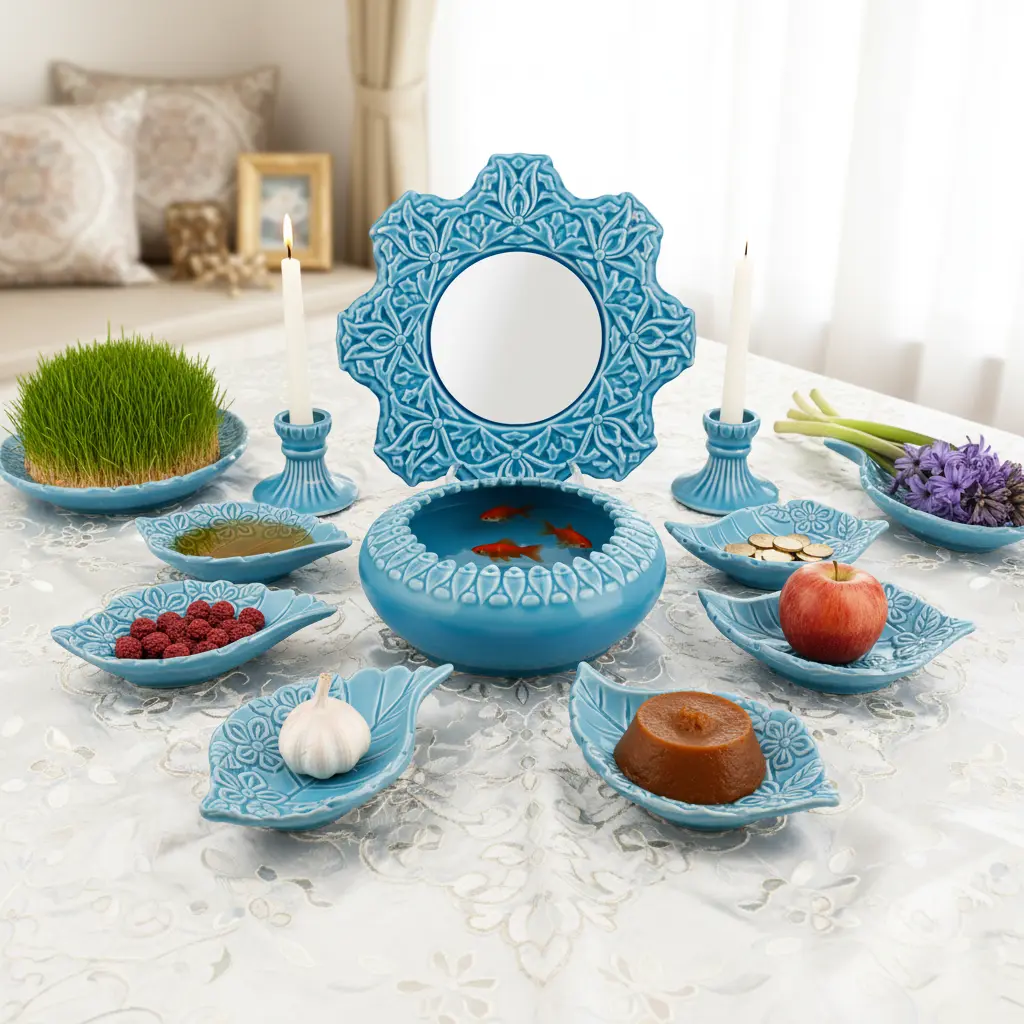 Turquoise Haft Sin Ceramic Set